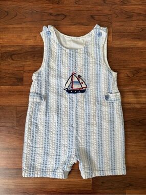 Baby Togs | Vintage Style Seersucker Sailboat Romper